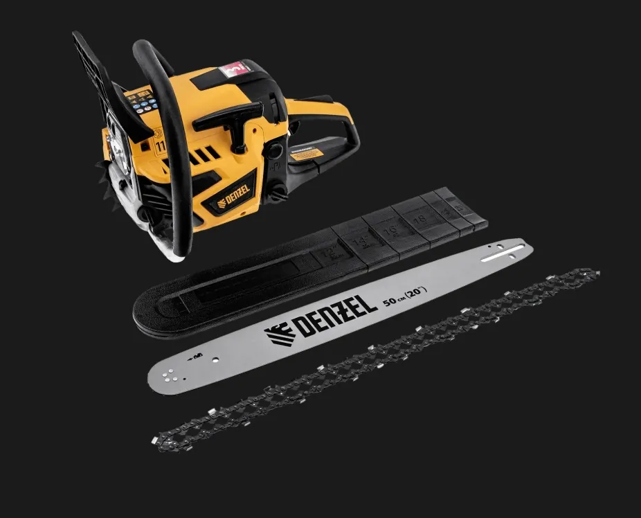 Купить Пила цепная бензиновая DENZEL DS-5820, шина 50 см, 58 см3, 3.6 л.с, шаг 0,325, 76 звеньев